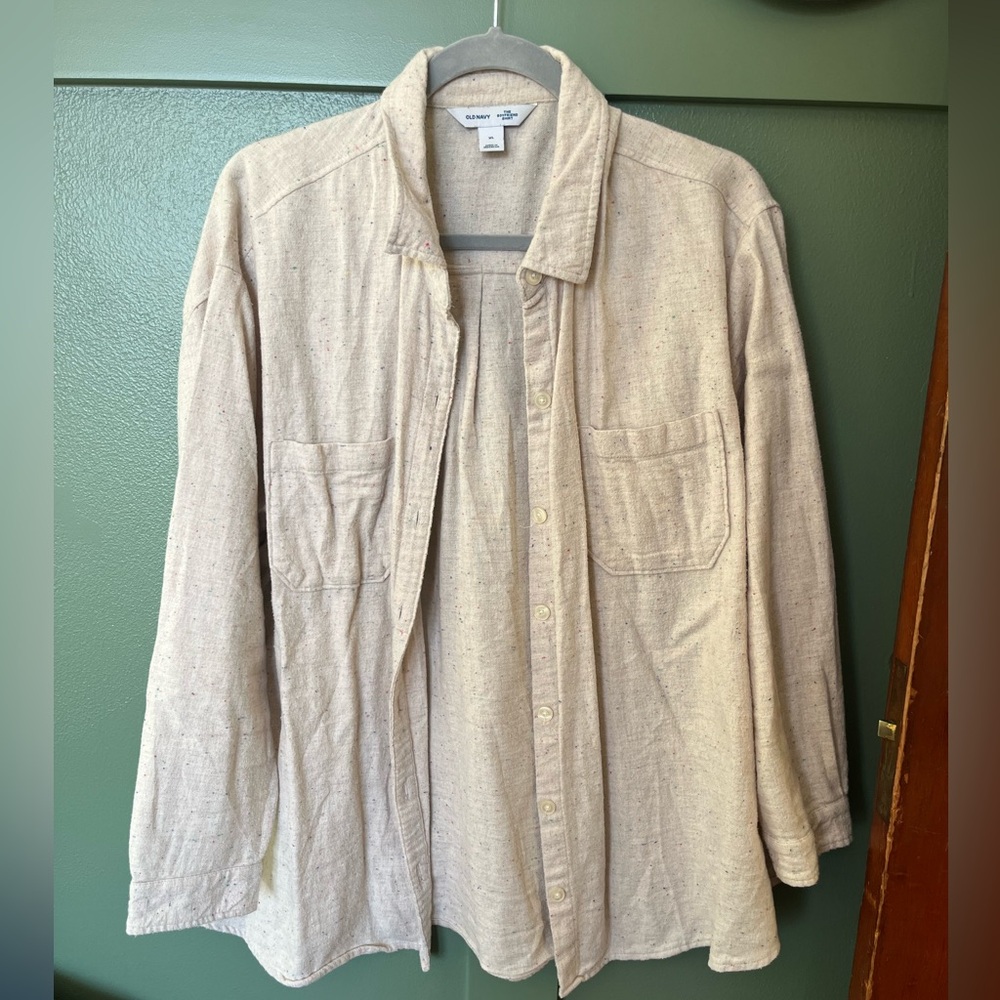 Old Navy Rainbow Speckled Flannel Boyfriend Shirt